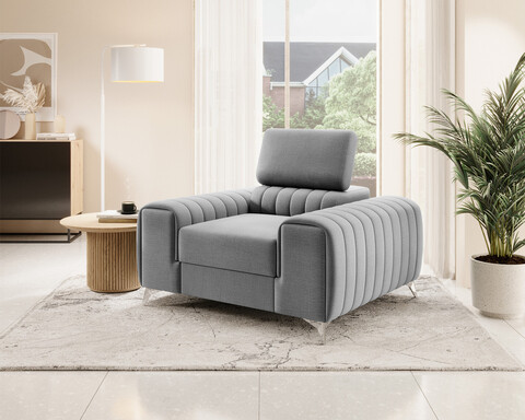 Fotoliu, ELTAP, AR-LAU-03NU, Laurence, 125x97x105 cm, lemn/poliester, gri