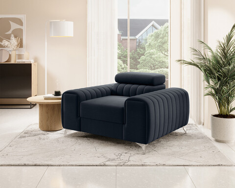 Fotoliu, ELTAP, AR-LAU-79MO, Laurence, 125x97x105 cm, lemn/poliester, albastru inchis