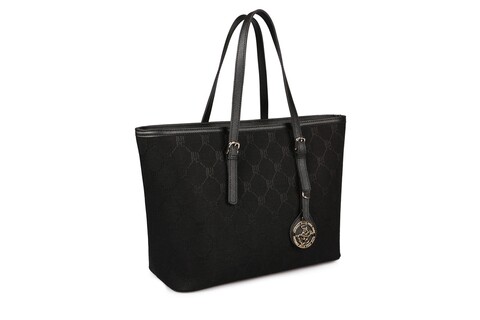 Geanta Beverly Hills Polo Club, 791, textil/piele ecologica, negru