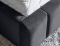 Pat tapitat cu somiera si lada depozitare, 160x200 cm, ELTAP, Lamica, lemn/poliester, gri