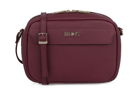 Geanta Beverly Hills Polo Club, 118, piele naturala, visiniu