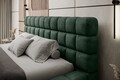 Pat tapitat cu somiera si lada depozitare, 160x200 cm, ELTAP, BE-DIZ-MET-35AMO, Dizzle, metal/poliester, verde