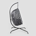 Leagan/balansoar gradina Nido, Homla, 106x104x184 cm, otel/ratan/poliester, gri