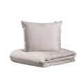 Lenjerie de pat dubla Bamsa, Homla, 3 piese, 160x200 cm, bumbac/bambus, gri