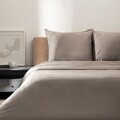 Lenjerie de pat dubla Bamsa, Homla, 3 piese, 160x200 cm, bumbac/bambus, gri