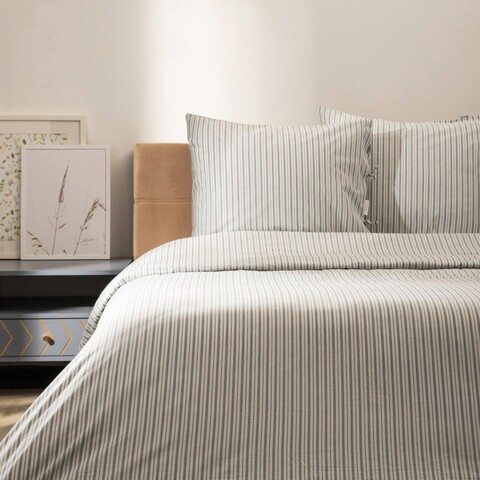 Lenjerie de pat dubla Cherish, Homla, 3 piese, 160x200 cm, bumbac, alb/albastru