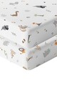 Set cearceaf de pat cu elastic pentru copii, Jungle Dinozor, Wheeppo, Bumbac Ranforce