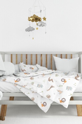 Lenjerie de pat pentru copii, Jungle, Wheeppo, Bumbac Ranforce