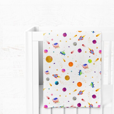 Patura bebelusi, L'essentiel Maison, Space, Galben / Albastru / Portocaliu