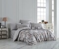 Lenjerie de pat dubla 4 piese, L'essentiel Maison, Lucia, Gri