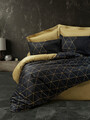 Lenjerie de pat pentru o persoana, L'essentiel Maison, Veta, Aur/Negru