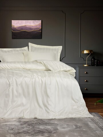 Set cuvertura matlasata dubla Bamboo, L'essentiel Maison, Bamboo Stripe, Ecru