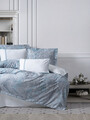 Lenjerie de pat dubla, L'essentiel Maison, Stilla, Albastru/Alb