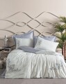 Lenjerie de pat dubla, L'essentiel Maison, Biana, Gri/Alb