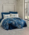 Lenjerie de pat dubla, Stasya - Dark Blue, Cotton Box, Bumbac Satinat