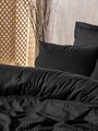 Lenjerie de pat dubla, Plaid - Black, Cotton Box, Bumbac Ranforce