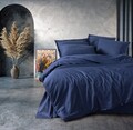 Lenjerie de pat dubla, L'essentiel Maison, Plain, Albastru inchis