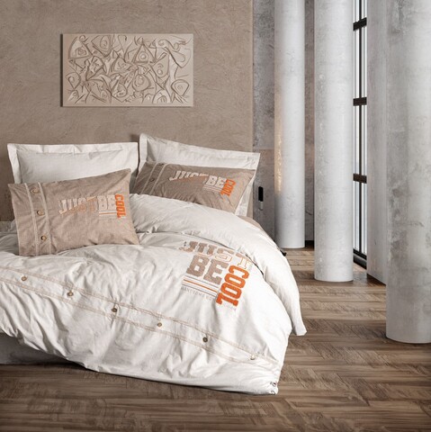 Lenjerie de pat dubla, Cool - Brown, Cotton Box, Bumbac Ranforce