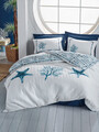 Set cuvertura matlasata Single, Star - Dark Blue, Cotton Box, Bumbac Ranforce