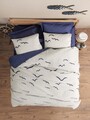 Set cuvertura matlasata Single, Larum - Dark Blue, Cotton Box, Bumbac Ranforce