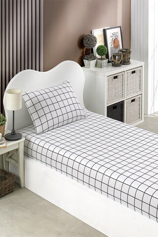 Set de pat pentru o persoana (cearceaf cu elastic si perna) 2 piese, L'essentiel Maison, Artus, Negru