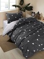 Lenjerie de pat pentru o persoana, L'essentiel Maison, Geometrik, 65% bumbac/35% poliester, Gri