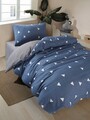 Lenjerie de pat pentru o persoana, L'essentiel Maison, Geometrik, 65% bumbac/35% poliester, Albastru