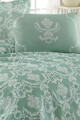 Set cuvertura pique Single, L'essentiel Maison, Pure, Sea Green / White