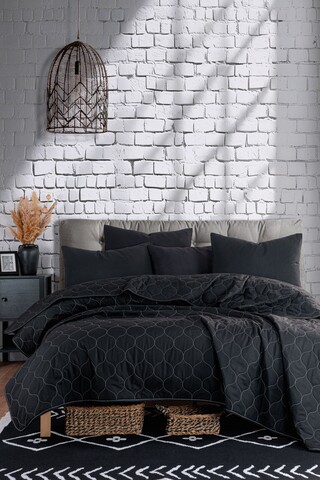 Cuvertura Single 155x200 cm, L'essentiel Maison, Solid, Negru