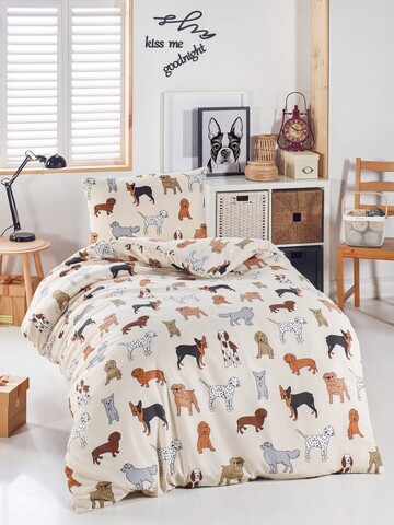Lenjerie de pat pentru o persoana 2 piese, L'essentiel Maison, Havhav, 65% bumbac/35% poliester, Cream / White / Black / Brown