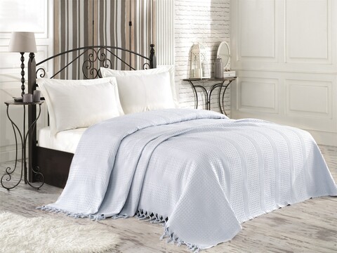 Cuvertura matlasata dubla, L'essentiel Maison, Skyway, Albastru deschis