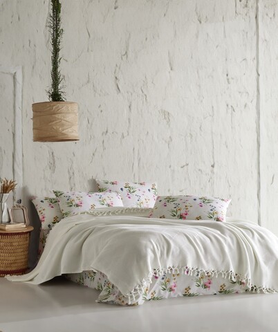 Set cuvertura pique dubla, L'essentiel Maison, Mona v2, Crem