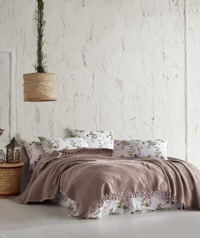 Set cuvertura pique dubla, L'essentiel Maison, Mona v2, Bej