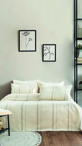 Set cuvertura pique dubla, L'essentiel Maison, Ruby, Bej