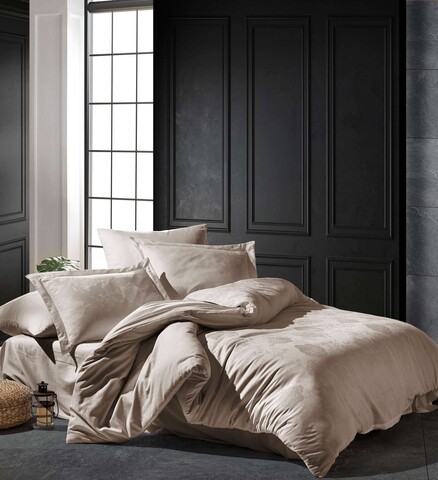 Lenjerie de pat dubla, L'essentiel Maison, Talia, Bej deschis