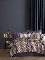 Lenjerie de pat dubla, L'essentiel Maison, Mateo, Mov / Alb / Maro