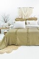 Set cuvertura de pat dubla 3 piese, L'essentiel Maison, Brianna, Kaki