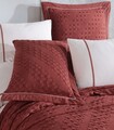 Set cuvertura de pat dubla 3 piese, L'essentiel Maison, Helen, Rosu claret