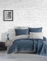 Set cuvertura de pat dubla 3 piese, L'essentiel Maison, Helen, Albastru