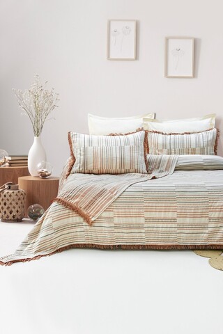 Set cuvertura pique dubla, L'essentiel Maison, Lia, Caramiziu