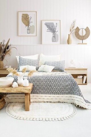 Set cuvertura de pat dubla 3 piese, L'essentiel Maison, Milena, Antracit