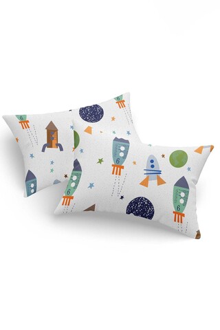 Set 2 fete de perna, L'essentiel Maison, Spacex, 65% bumbac/35% poliester, Albastru închis / Alb / Verde / Portocaliu
