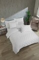 Lenjerie de pat dubla, L'essentiel Maison, Kareli Saten, Bumbac;Poliester, Alb