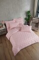Lenjerie de pat dubla, L'essentiel Maison, Kareli Saten, Bumbac;Poliester, Roz pudra