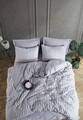 Lenjerie de pat dubla, Road Potlu - Light Grey, EnLora Home, Bumbac;Poliester
