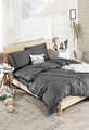 Lenjerie de pat dubla, L'essentiel Maison, Basic, 65% bumbac/35% poliester, Fumuriu
