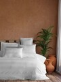 Lenjerie de pat dubla, L'essentiel Maison, Max Yollu Saten, Bumbac;Poliester, Alb