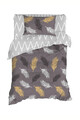 Lenjerie de pat pentru o persoana, L'essentiel Maison, Olivia, Aur / Gri