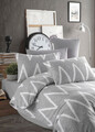 Lenjerie de pat pentru o persoana, L'essentiel Maison, Olivia, Gri/Alb