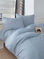 Lenjerie de pat pentru o persoana, Lizbon - Blue, EnLora Home, Bumbac;Poliester